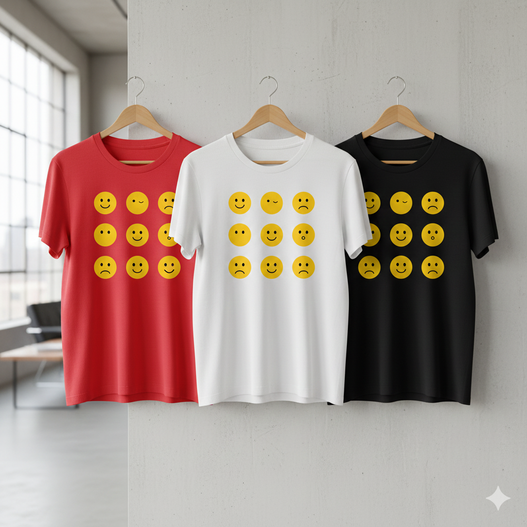 Keep Smiling | Smiley Faced Round Neck half sleeve T shirt