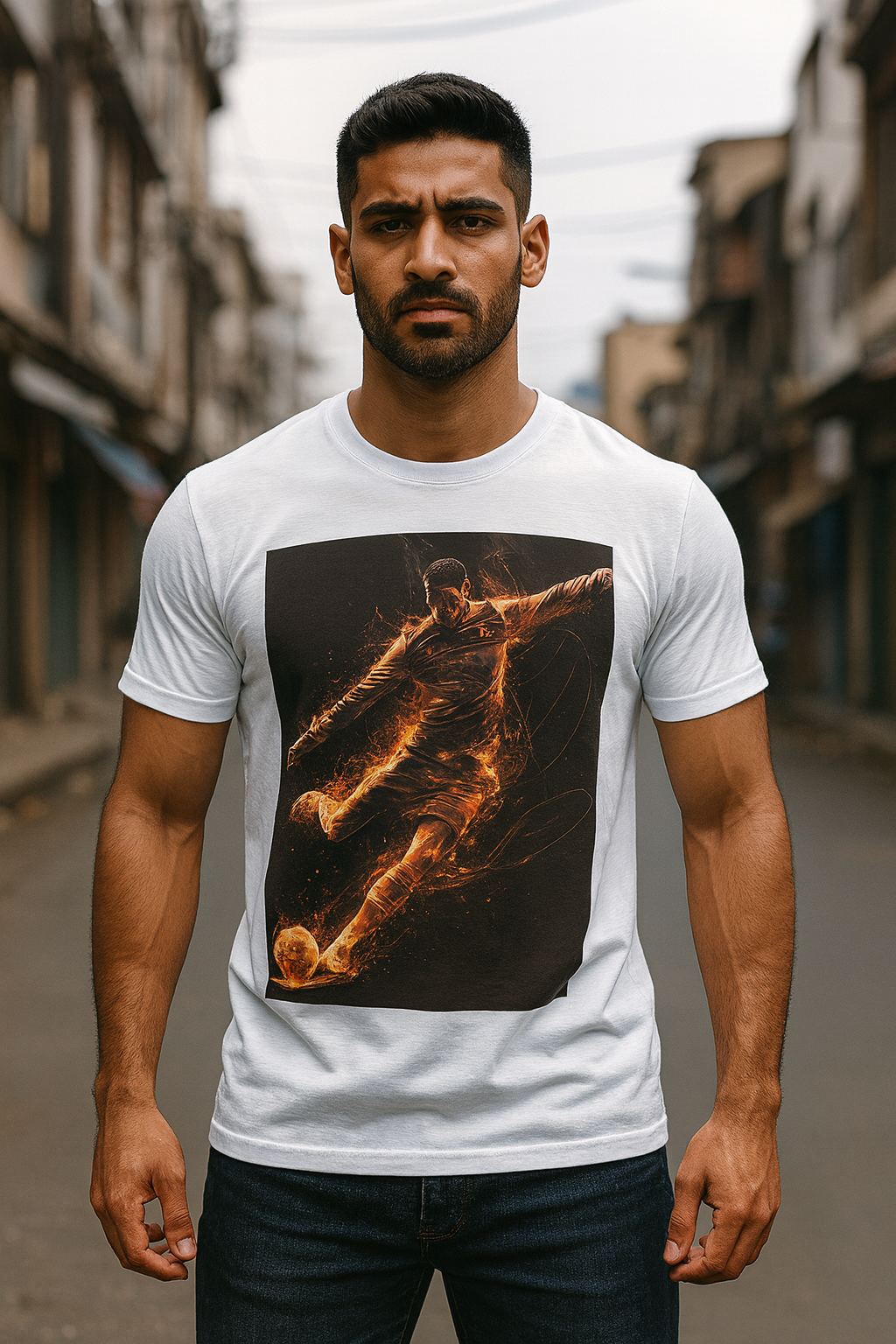 Cristiano Ronaldo in Action | Round Neck Half Sleeve T Shirt