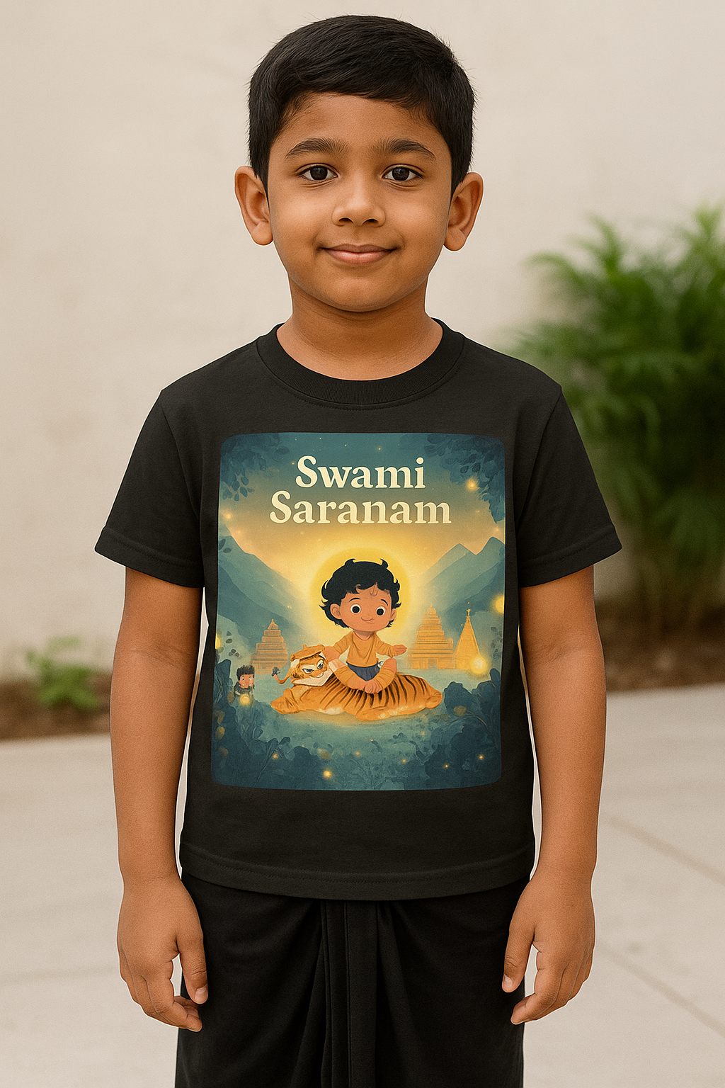 Kutty Swami Saranam Round Neck Half Sleeve T Shirt